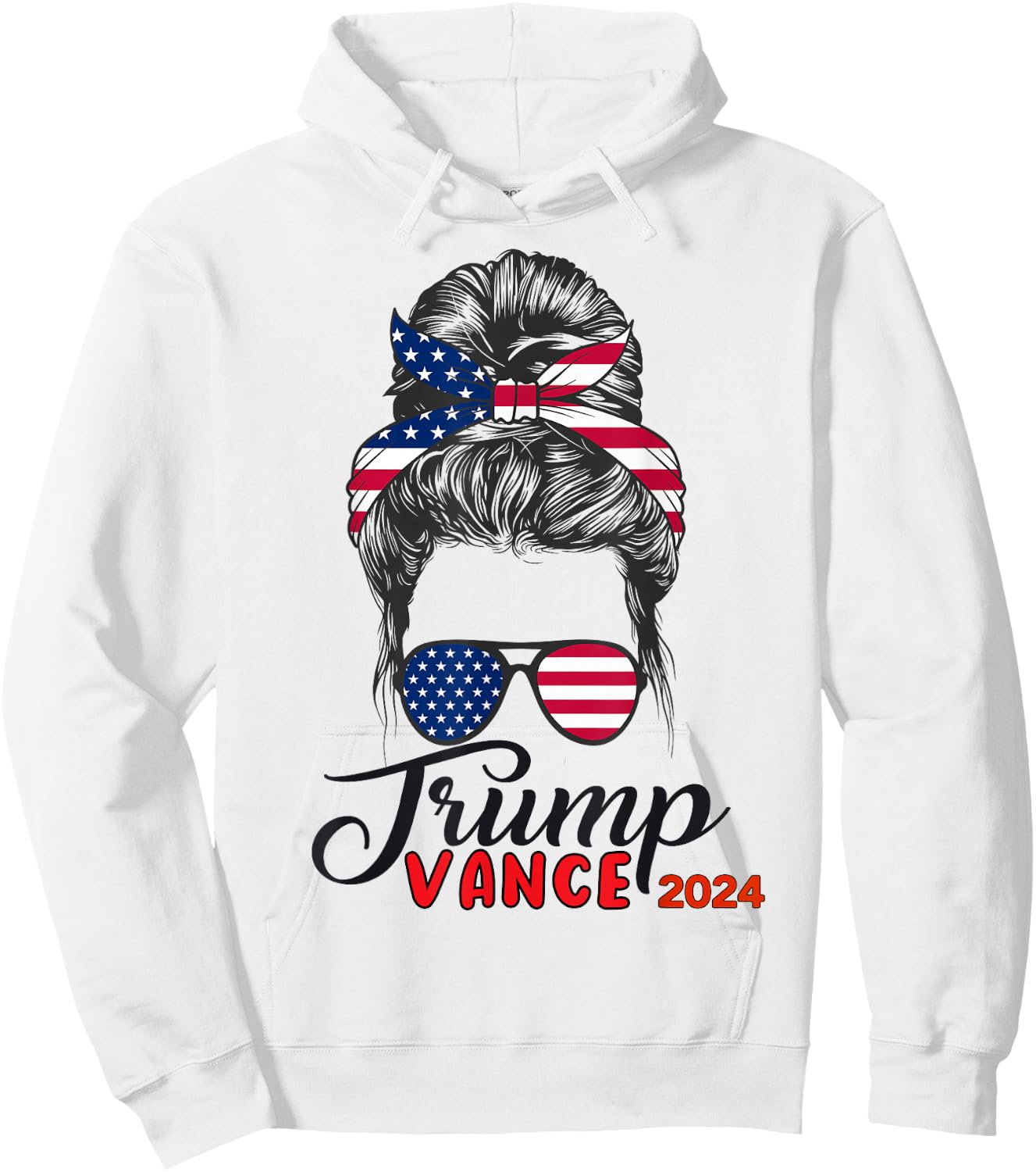 Trump Vance 2024 Trump Girl USA Flag Hoodie - Hoodie | White