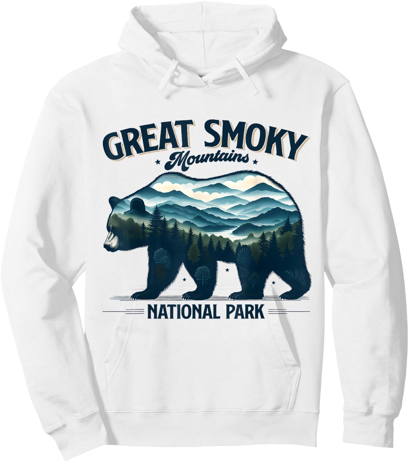 Hiking Camping Great Smoky Mountains National Park Bear Hoodie - Hoodie | White