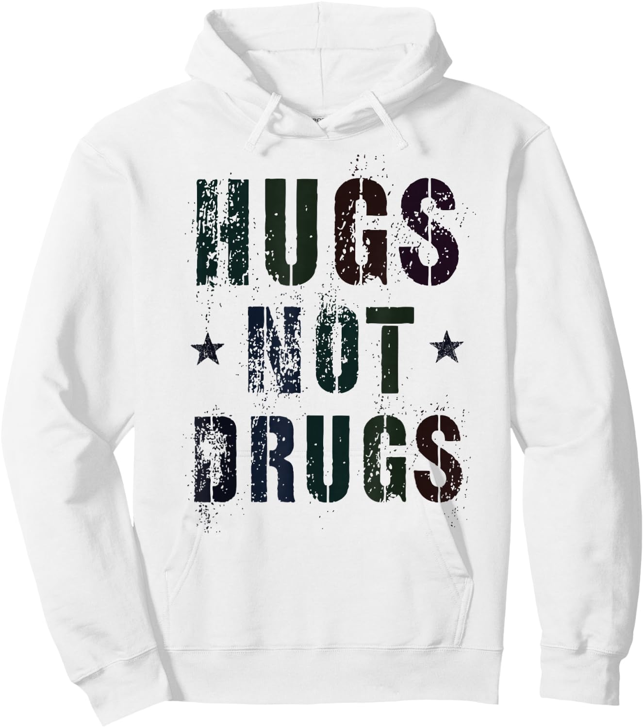 Funny HUGS NOT DRUGS Clean Living Mom NA Family Achievement Hoodie - Hoodie | White