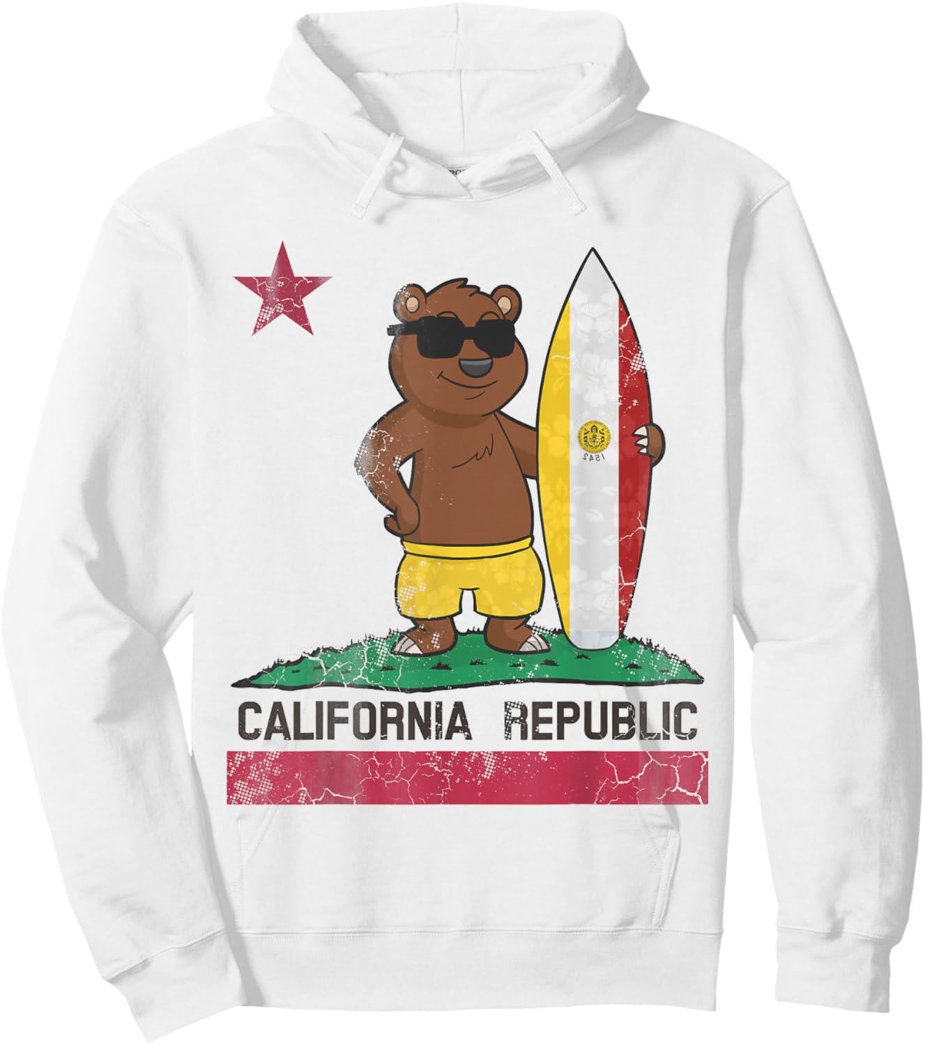 San Diego California Surfer Bear Surfing Men Women Kids Teen Hoodie - Hoodie | White