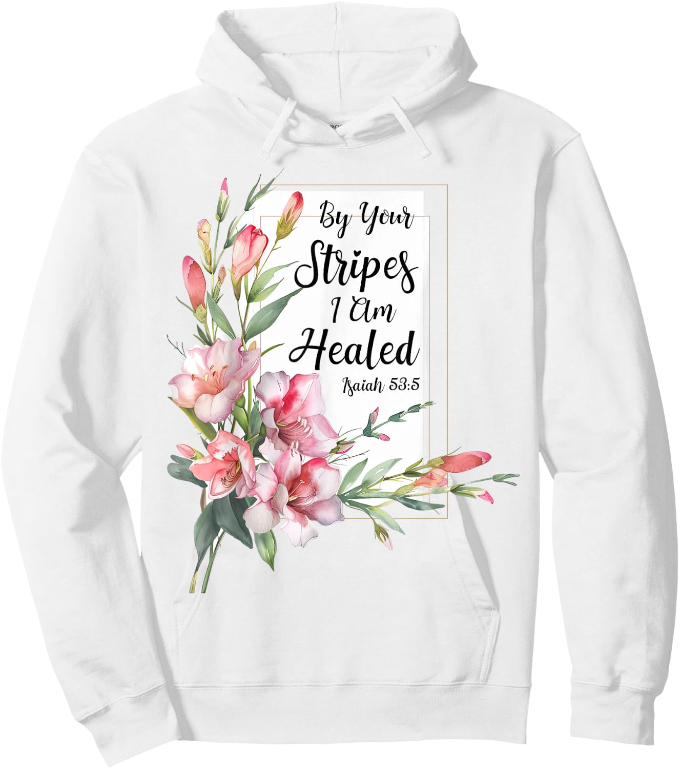 Freesia Flower Bible Verse Watercolor Floral Christian Hoodie - Hoodie | White