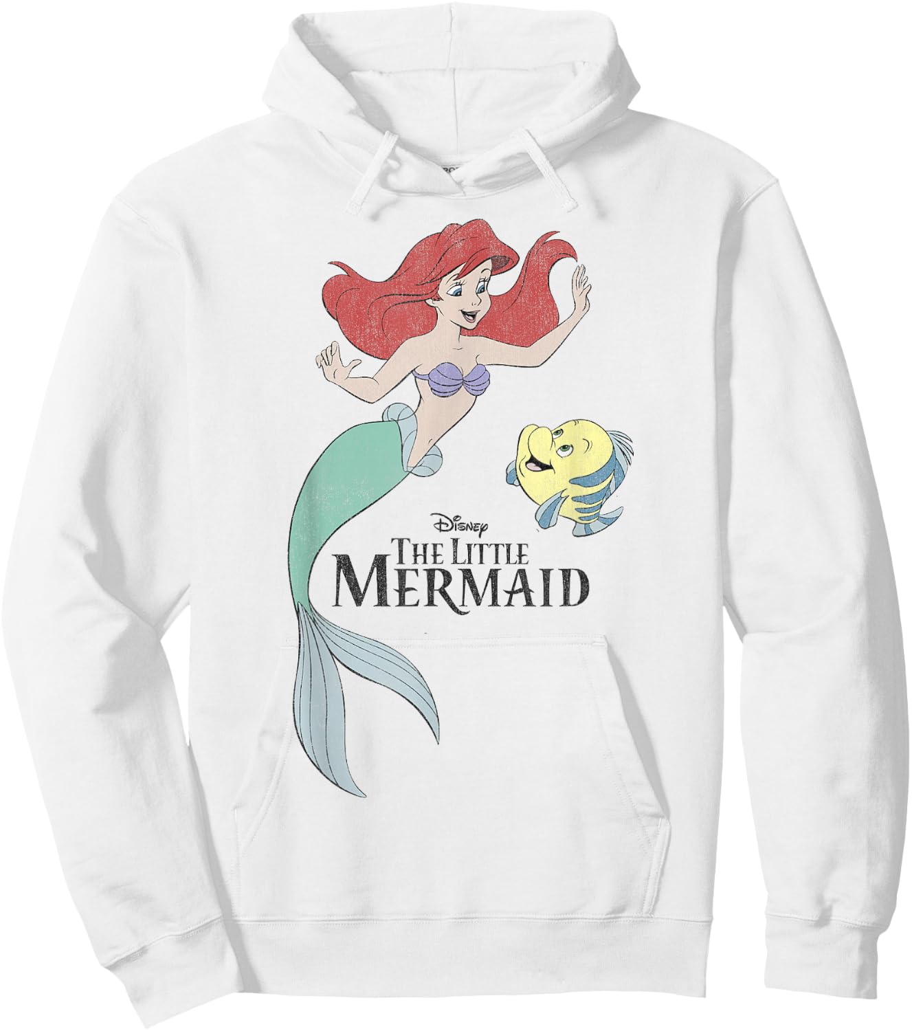 Disney The Little Mermaid Ariel & Flounder Portrait Hoodie - Hoodie | White