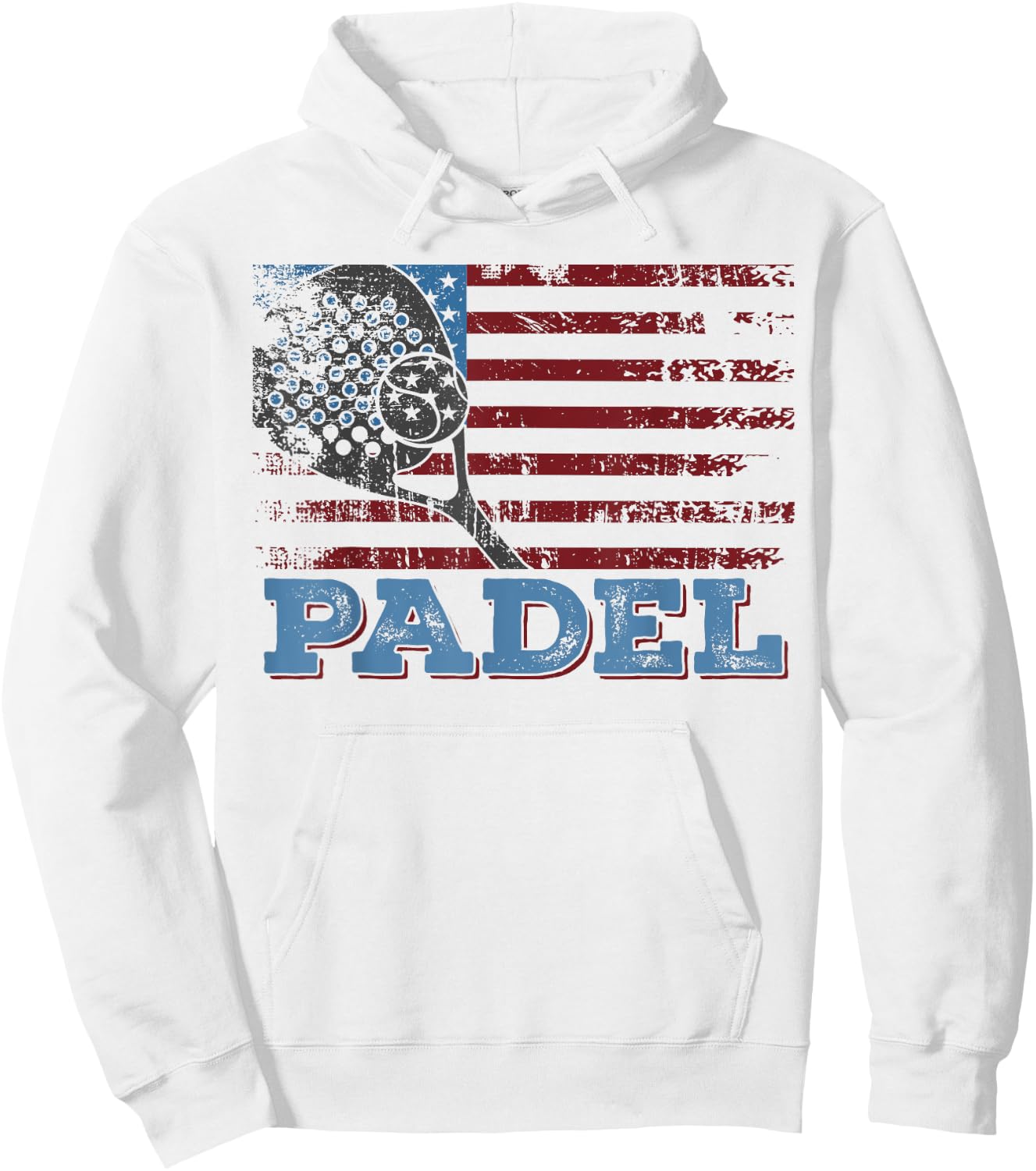 Padel American Flag Paddle Lovers for Patriotic Padel Player Kids Men Hoodie - Hoodie | White