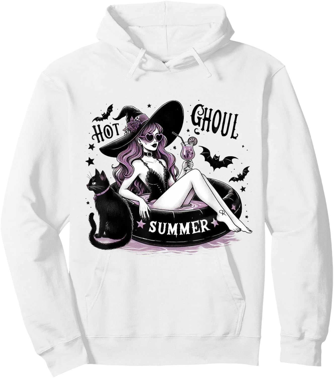 Hot Ghoul Summer Halloween Witch Party Costume Hoodie - Hoodie | White