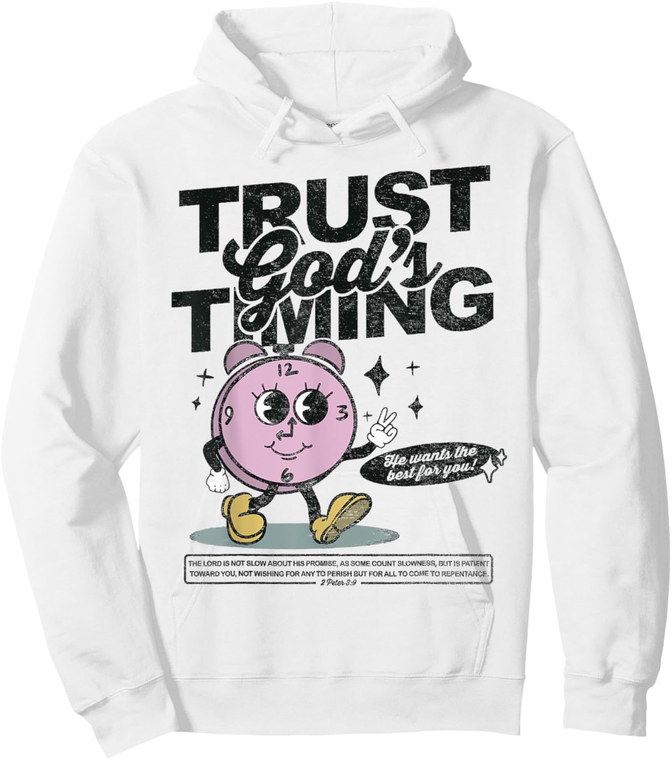 Trust God's Timing Women Christian Religious Women Men Hoodie - Hoodie | White