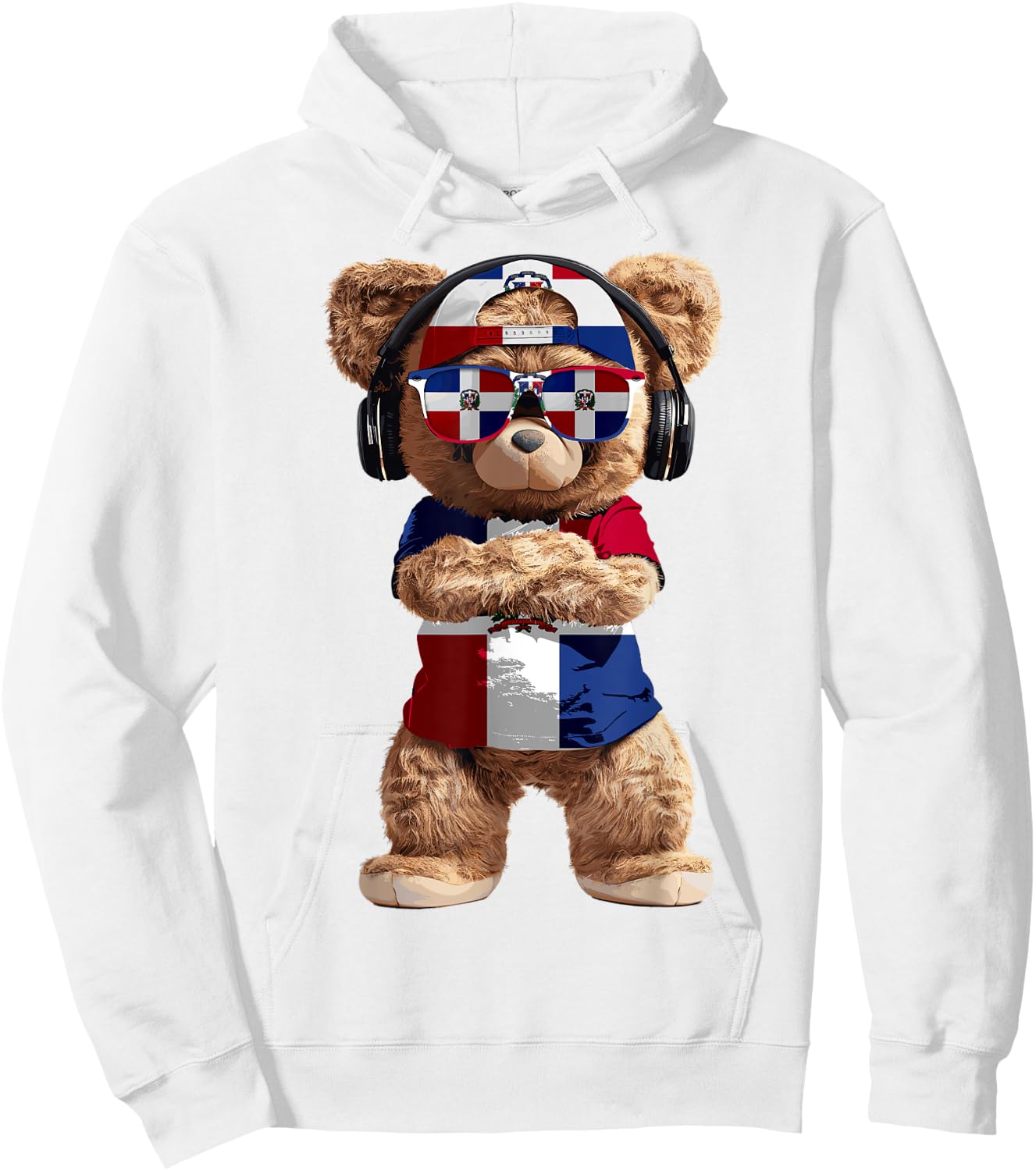 Dominican Republic Flag Souvenirs Bear Products Dominican Hoodie - Hoodie | White