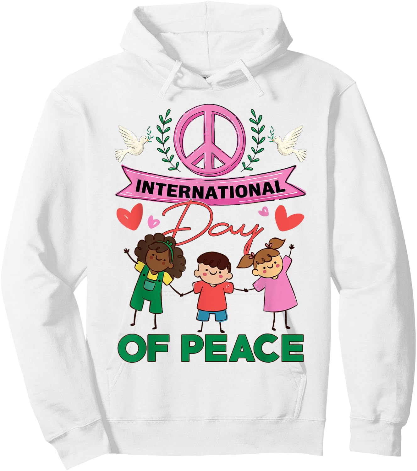 International Day Of Peace World Peace Day September 21 Kids Hoodie - Hoodie | White