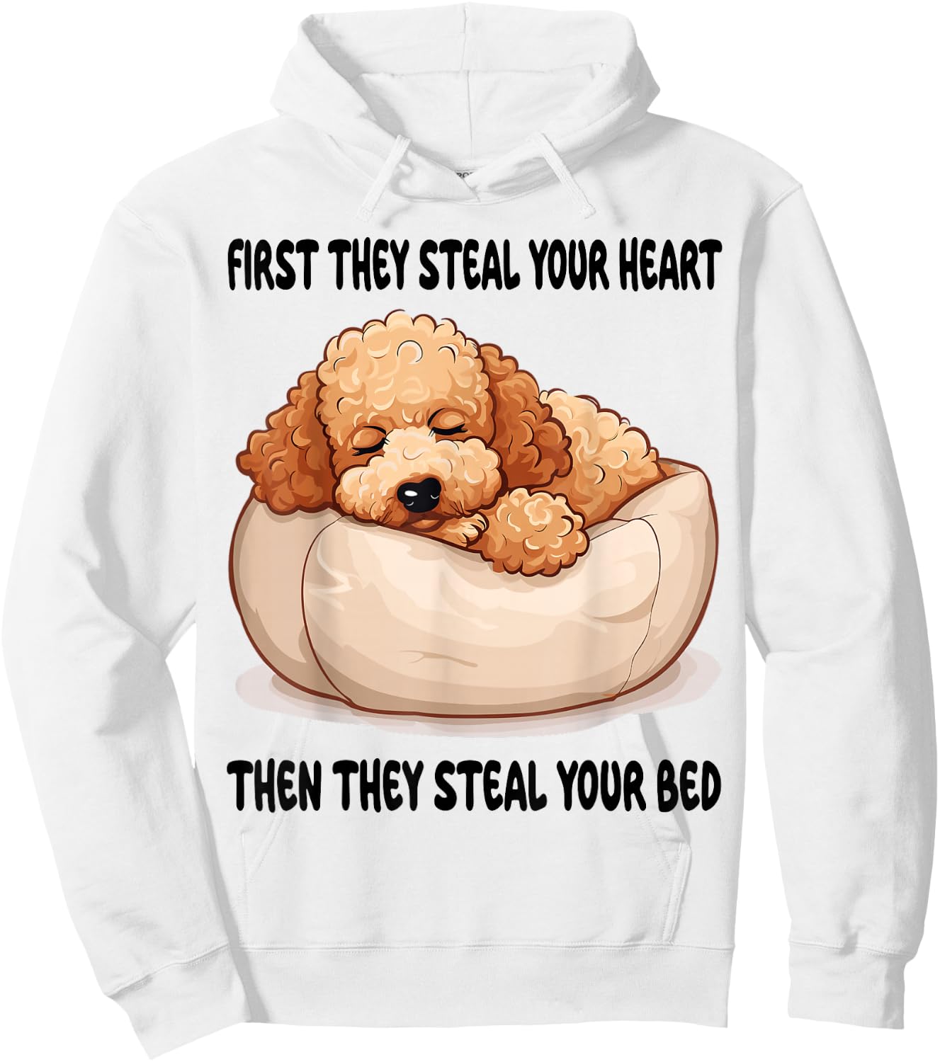 Toy-Poodle Sleeping Pajamas Nightgown Hoodie - Hoodie | White