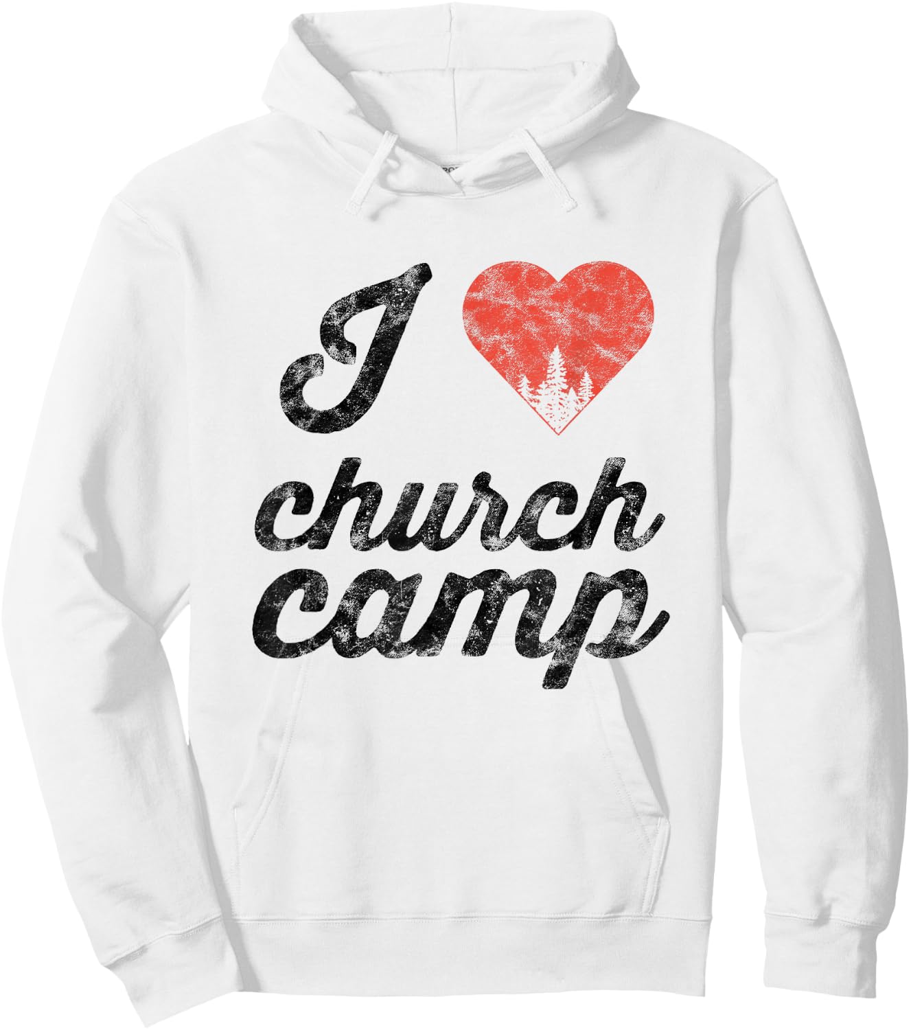 I Love Church Camp Heart Jesus Believer Hoodie - Hoodie | White