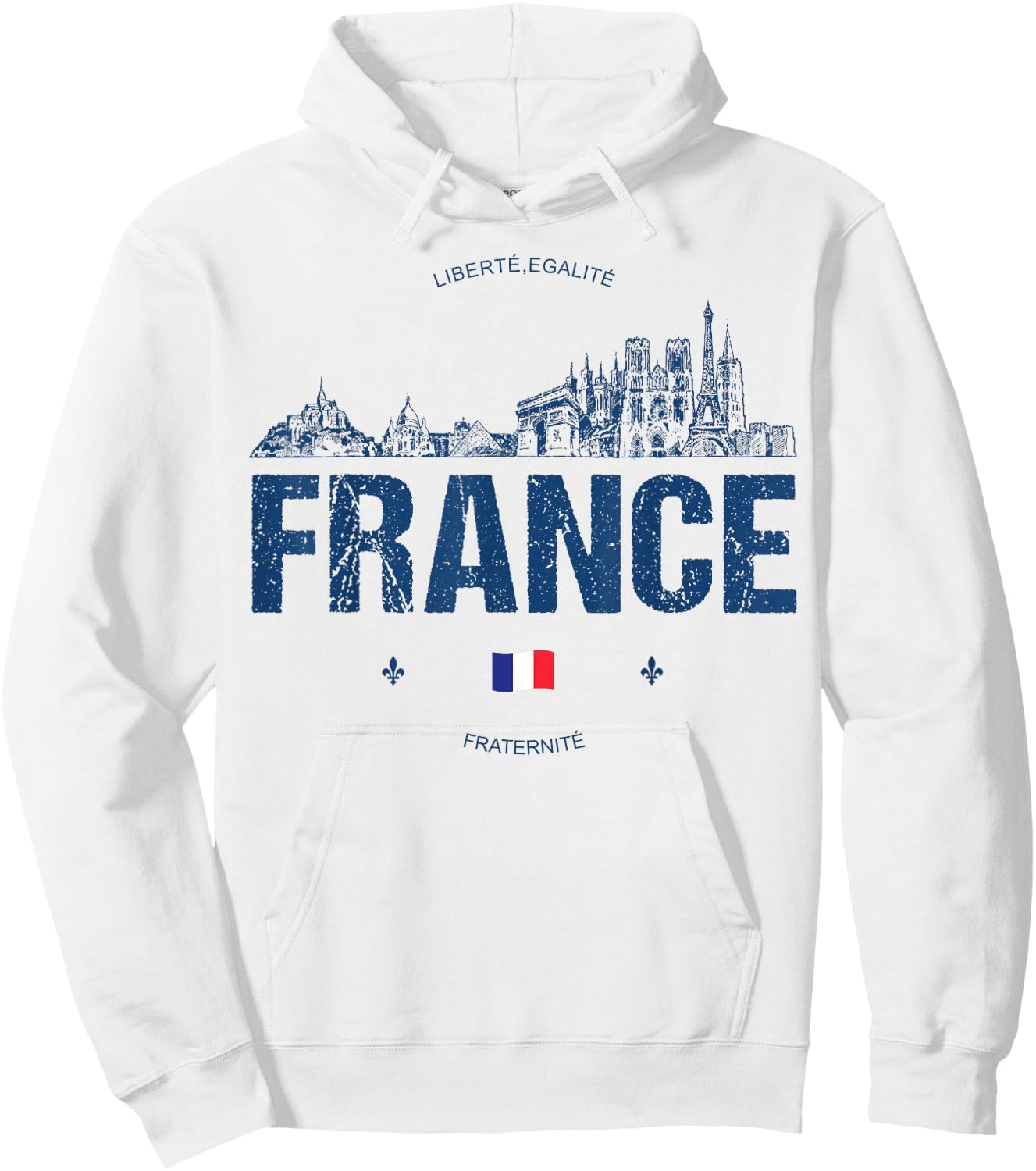 France Souvenir Travel , Small, White Hoodie - Hoodie | White