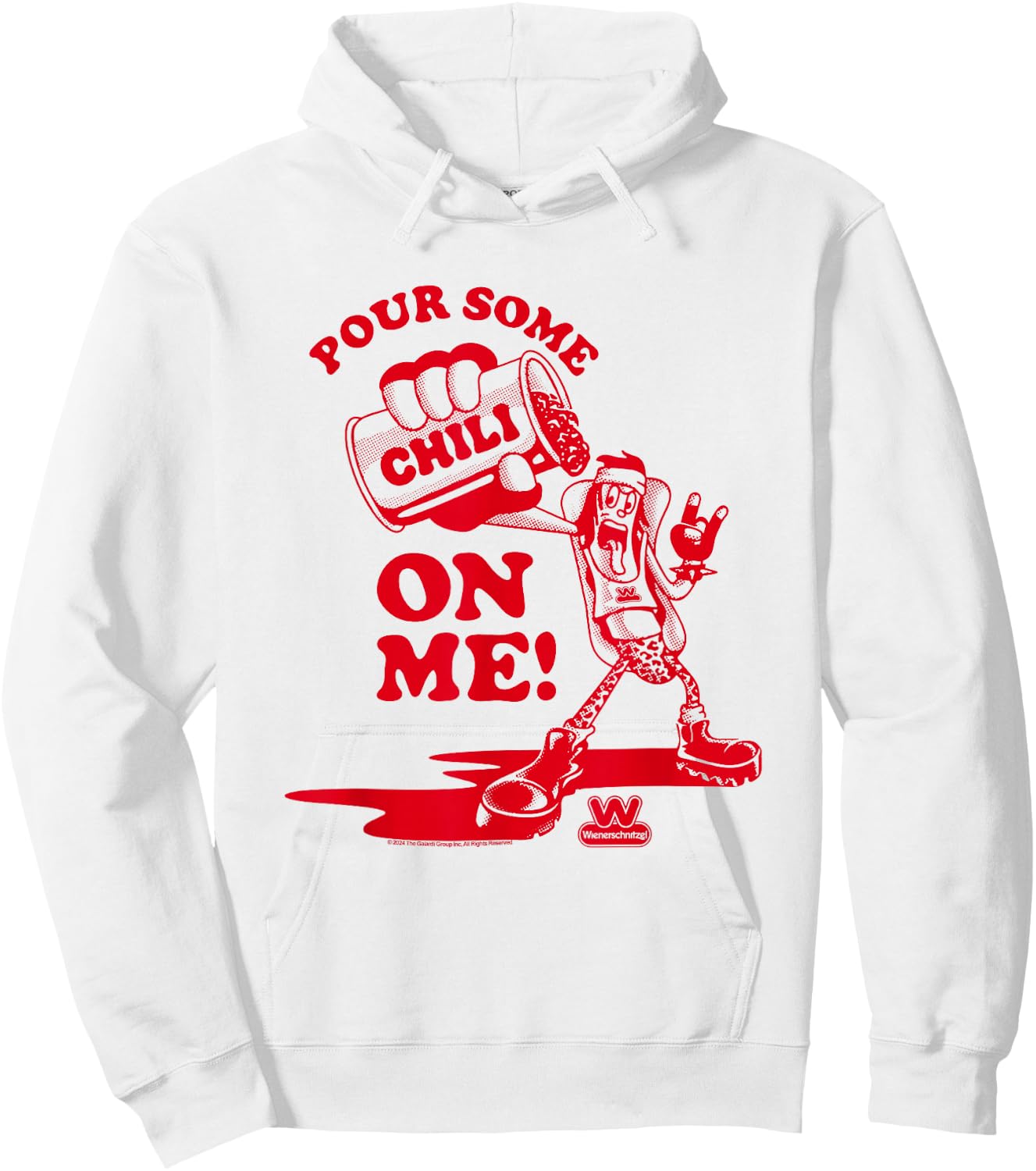 Wienerschnitzel Pour Some Chili On Me! TDO Vintage Hoodie - Hoodie | White