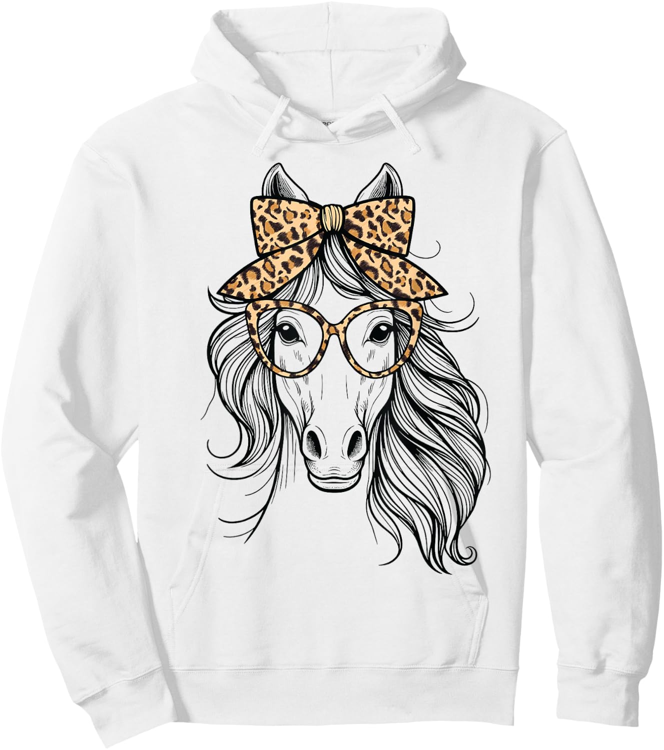 Horse Leopard Bandana For Horseback Riding Horse Lover Girl Hoodie - Hoodie | White