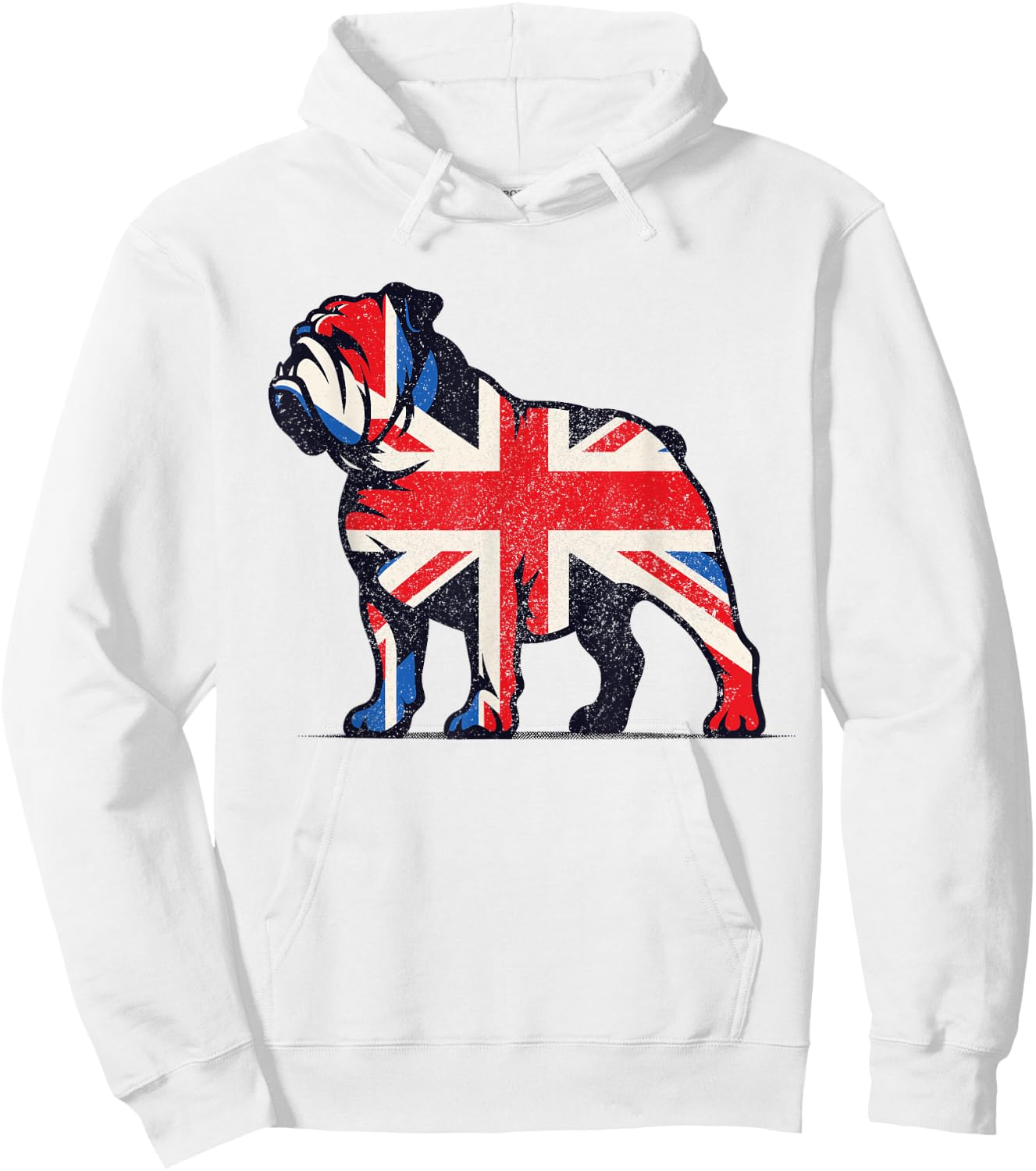 English Bulldog British Union Jack Great Britain Flag Men Women Kids Hoodie - Hoodie | White
