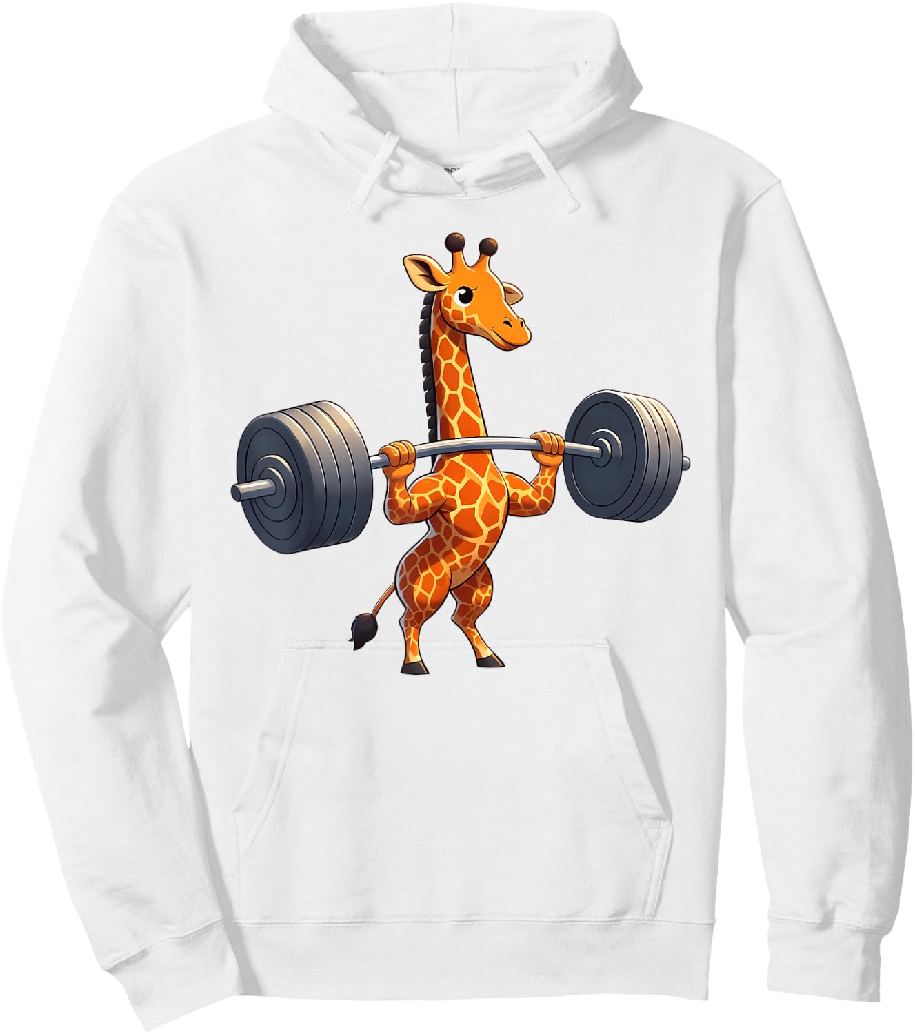 Weightlifting Funny Fitness Workout Gym Giraffe Lover Hoodie - Hoodie | White