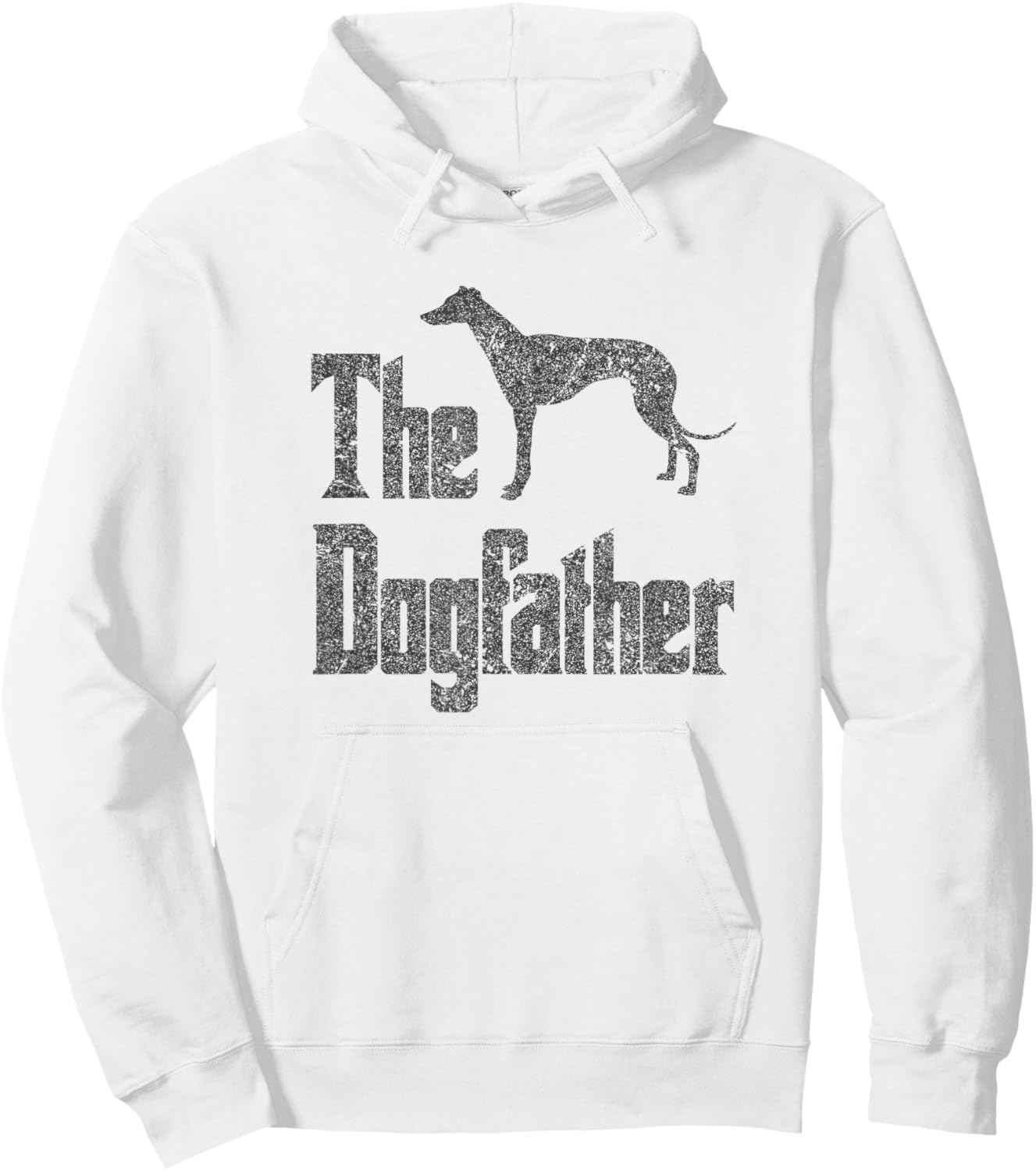 The Dogfather , Greyhound Silhouette, Funny Dog Gift Hoodie - Hoodie | White