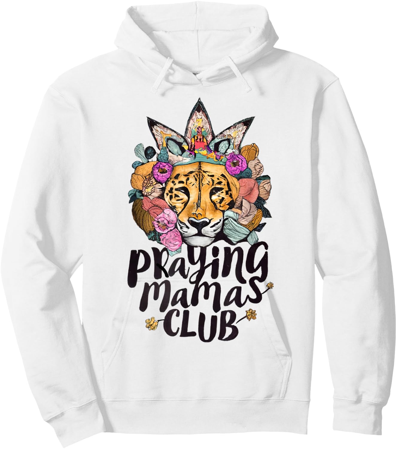 Praying Mamas Club Christian Mothers Lioness Faith Hoodie - Hoodie | White