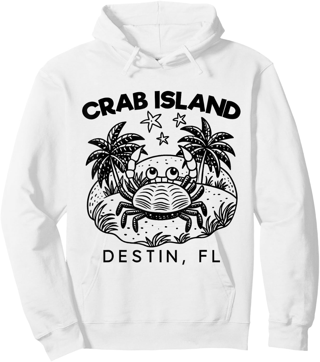 Island Crab, Sandbar Hangout, Destin Florida FL, Funny Crabs Hoodie - Hoodie | White