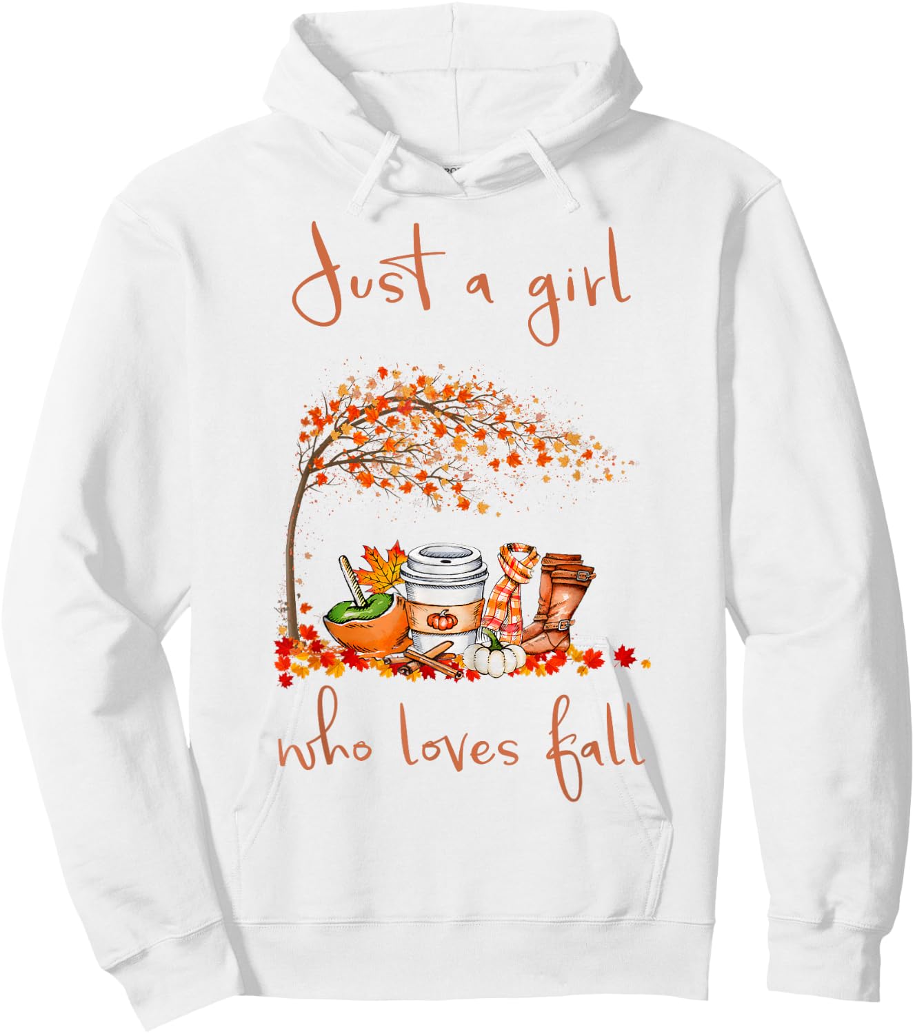 Just A Girl Who Loves Fall Pumpkin Spice Latte Cute Autumn Hoodie - Hoodie | White