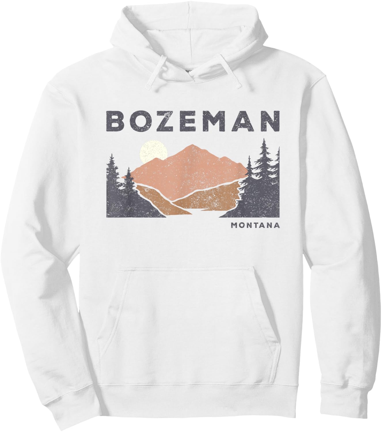 Vintage Bozeman Montana Retro Mountain Souvenir Hoodie - Hoodie | White