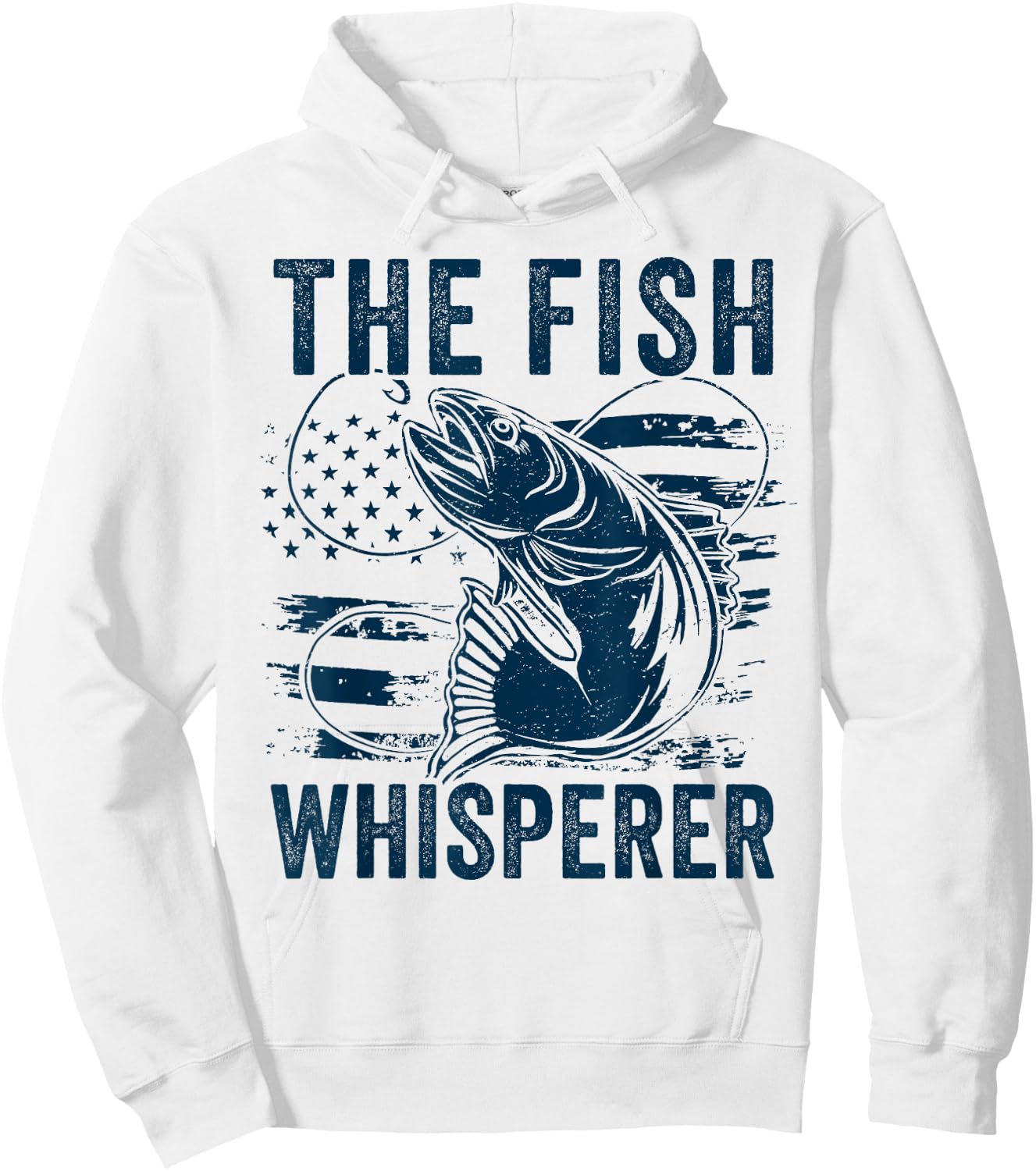 The Fish Whisperer US flag Funny Fishing Hoodie - Hoodie | White