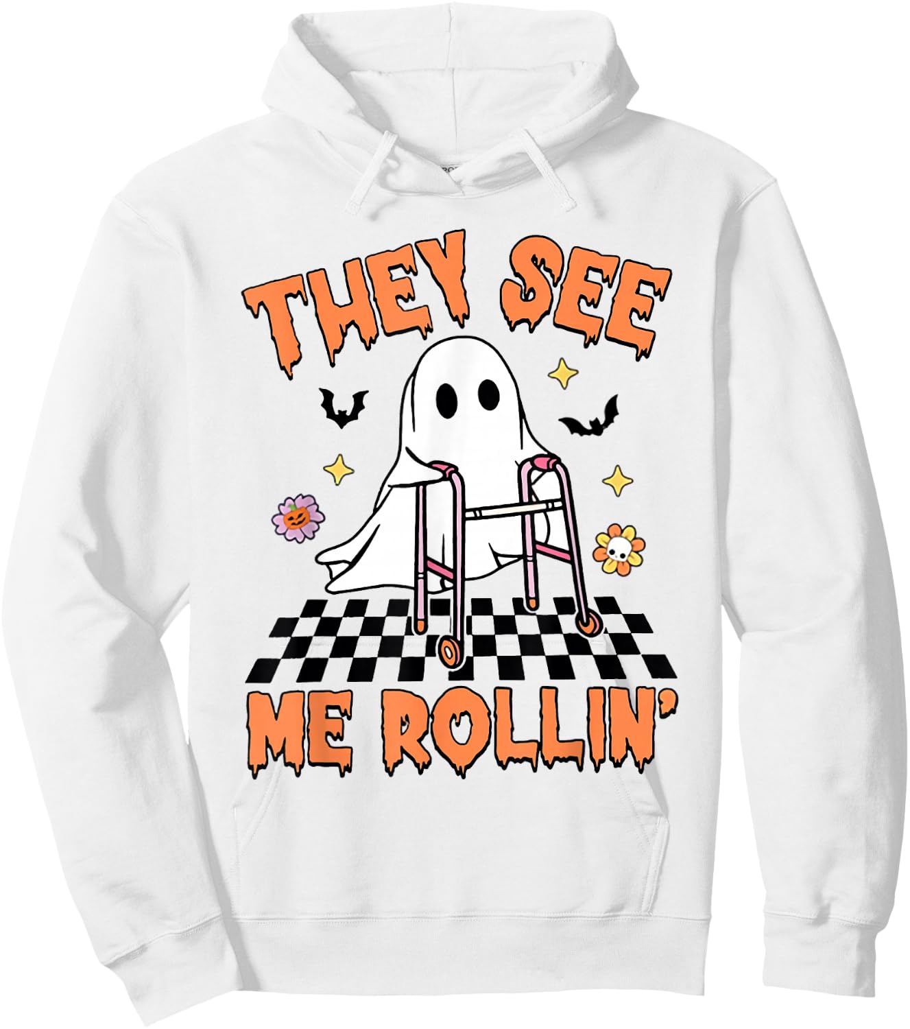 Physical Therapy Halloween They See Me Rolling Spooky PT PTA Hoodie - Hoodie | White