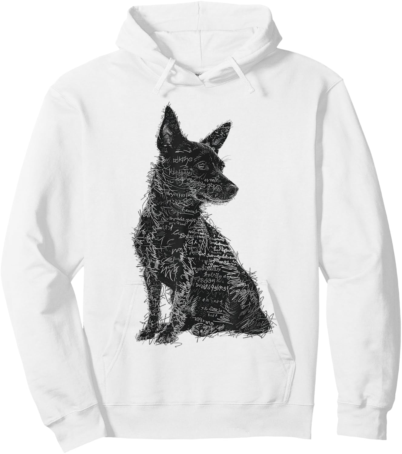 Dog Abstract Motif Drawing Artwork Animal Dog Women Kids Hoodie - Hoodie | White