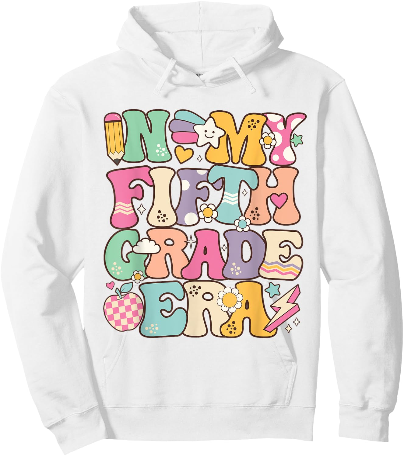 In My Fifth Grade Era Girl Back To School 5th Grade Teacher Hoodie - Hoodie | White