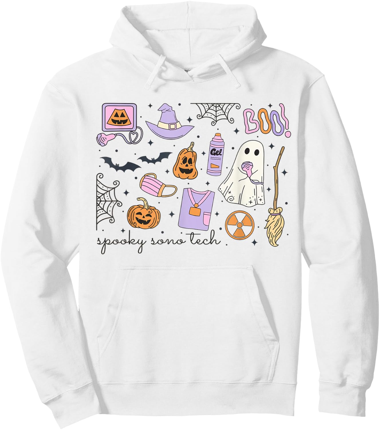 Spooky Sono Tech Sonographer Halloween Ultrasound Tech Fall Hoodie - Hoodie | White