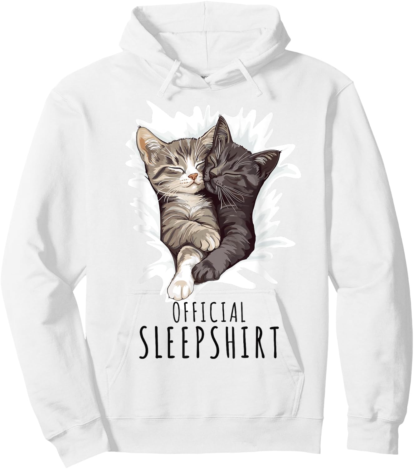 Cuddling Cats Sleepshirt Official Sleepshirt Cats Hoodie - Hoodie | White