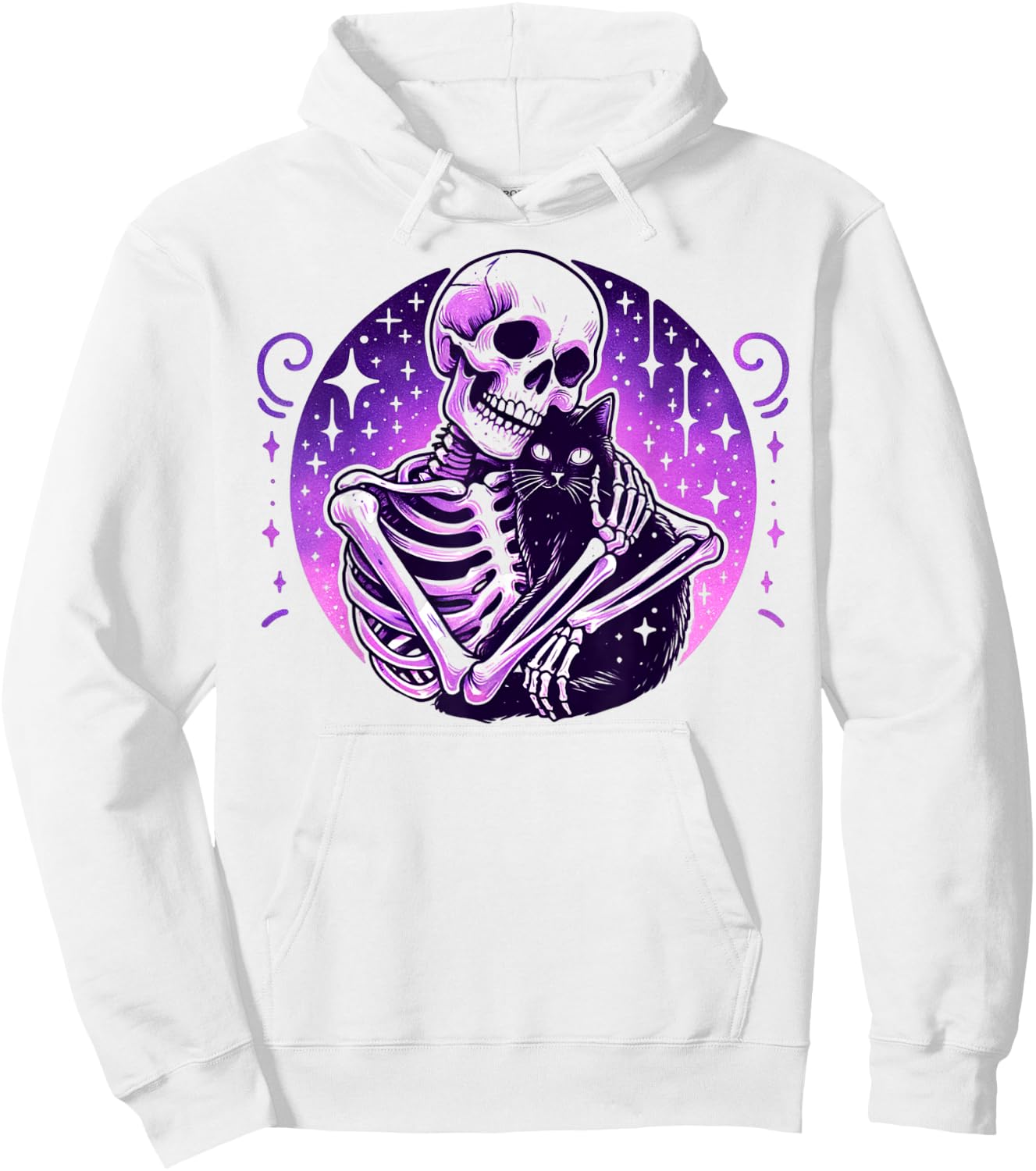 Skeleton Cute Cat Skull Kitty Goth Halloween Women Hoodie - Hoodie | White
