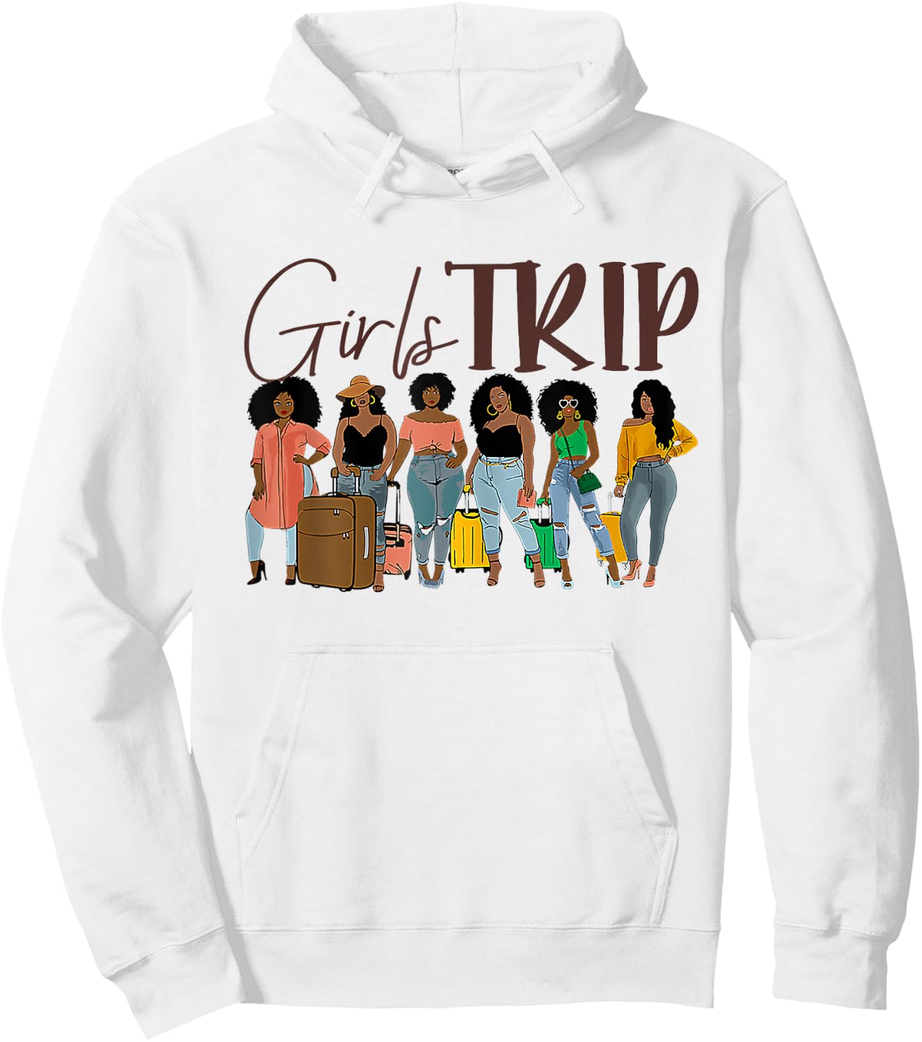 Girls Trip Black Women Queen Melanin Afro African American Hoodie - Hoodie | White