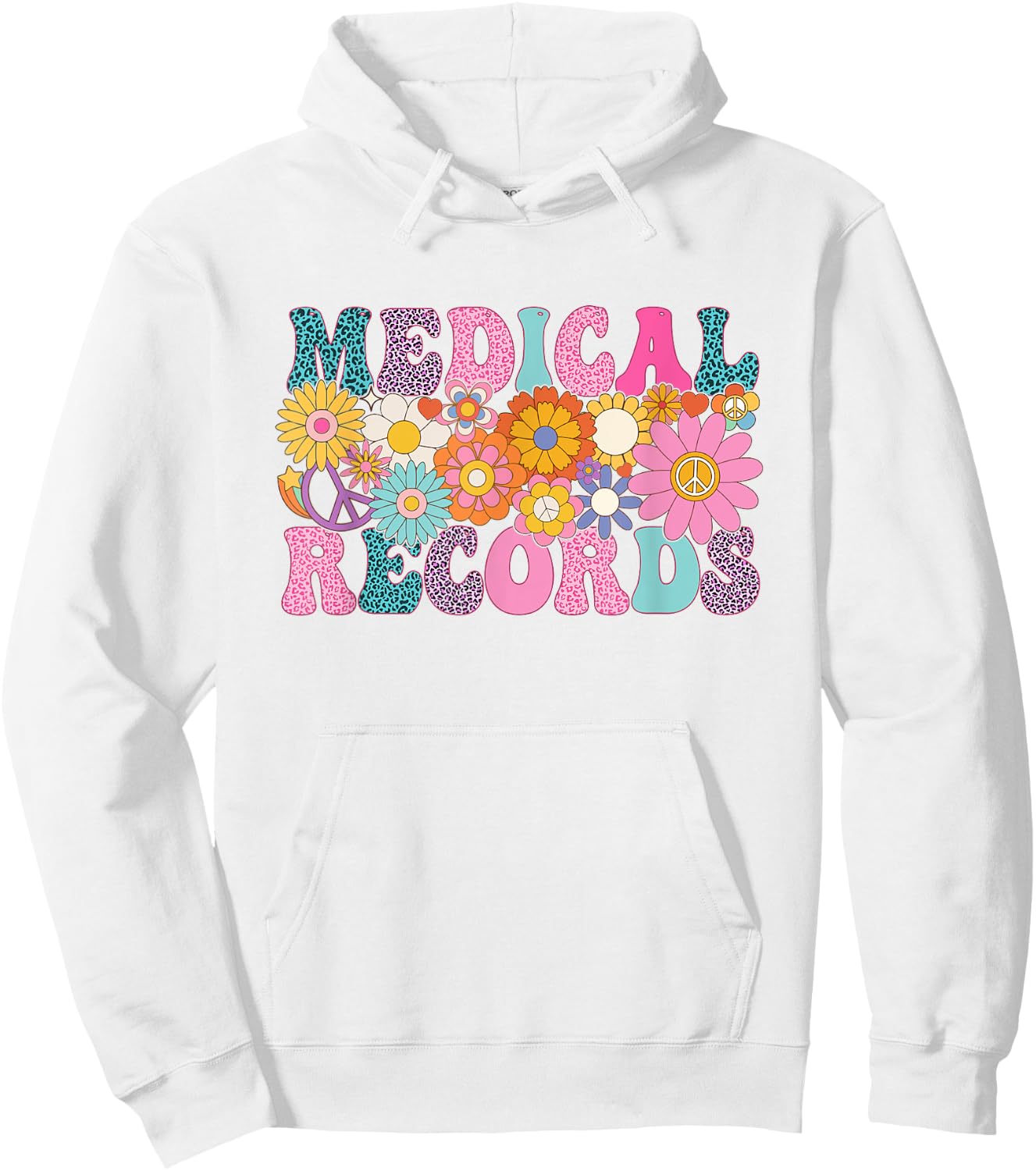 Medical Records Week Groovy Leopard Appreciation Day Women Hoodie - Hoodie | White