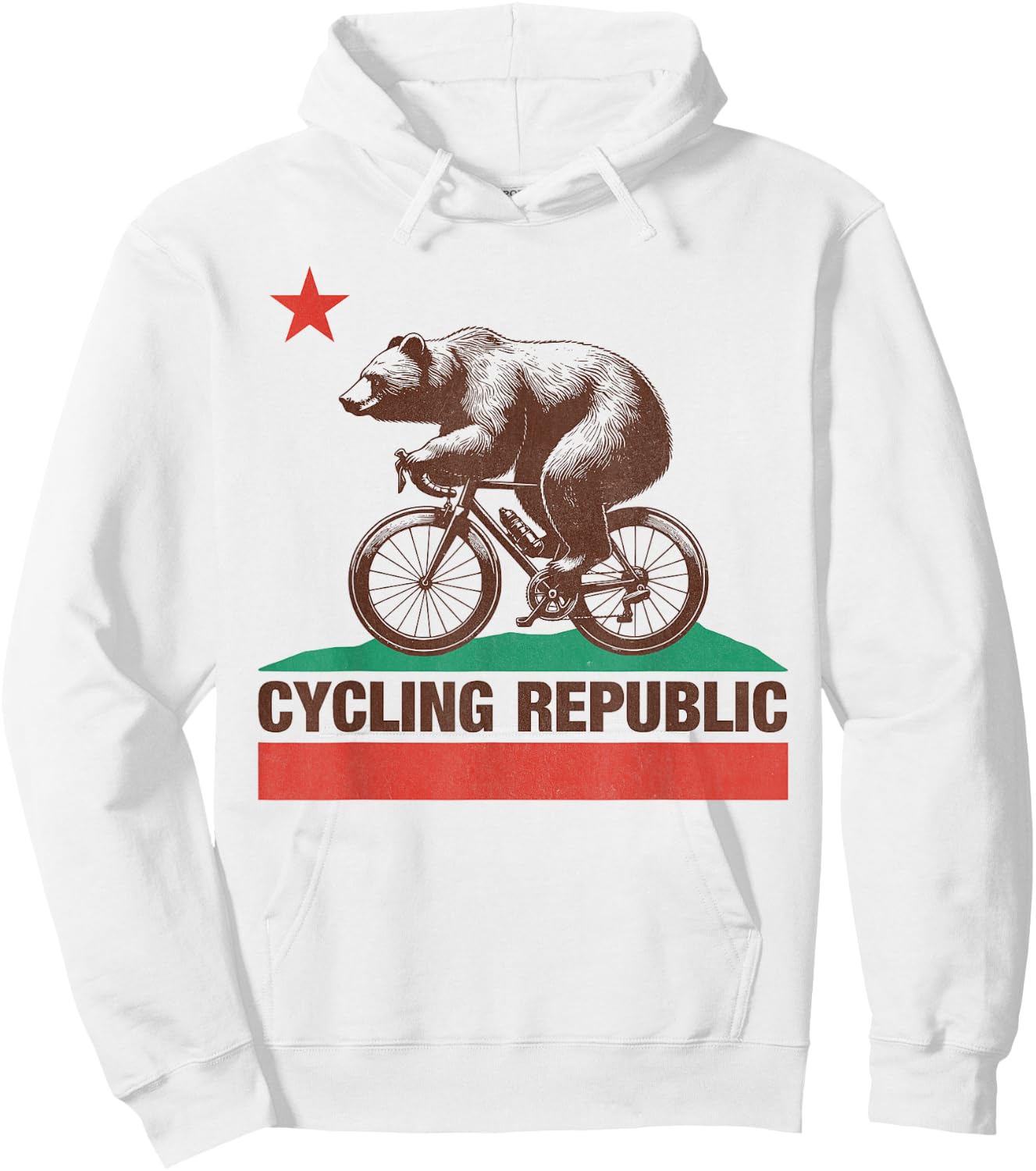 California Flag Cycling Republic - Bear Cyclist Hoodie - Hoodie | White