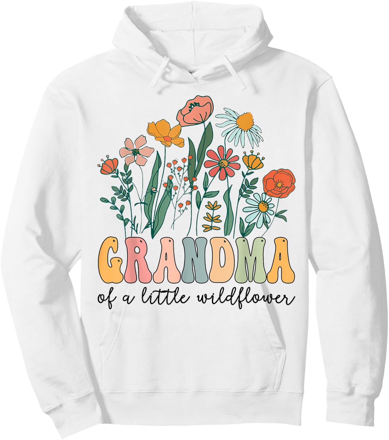 Grandma Of The Little Wildflower Birthday Party Baby Shower Hoodie - Hoodie | White