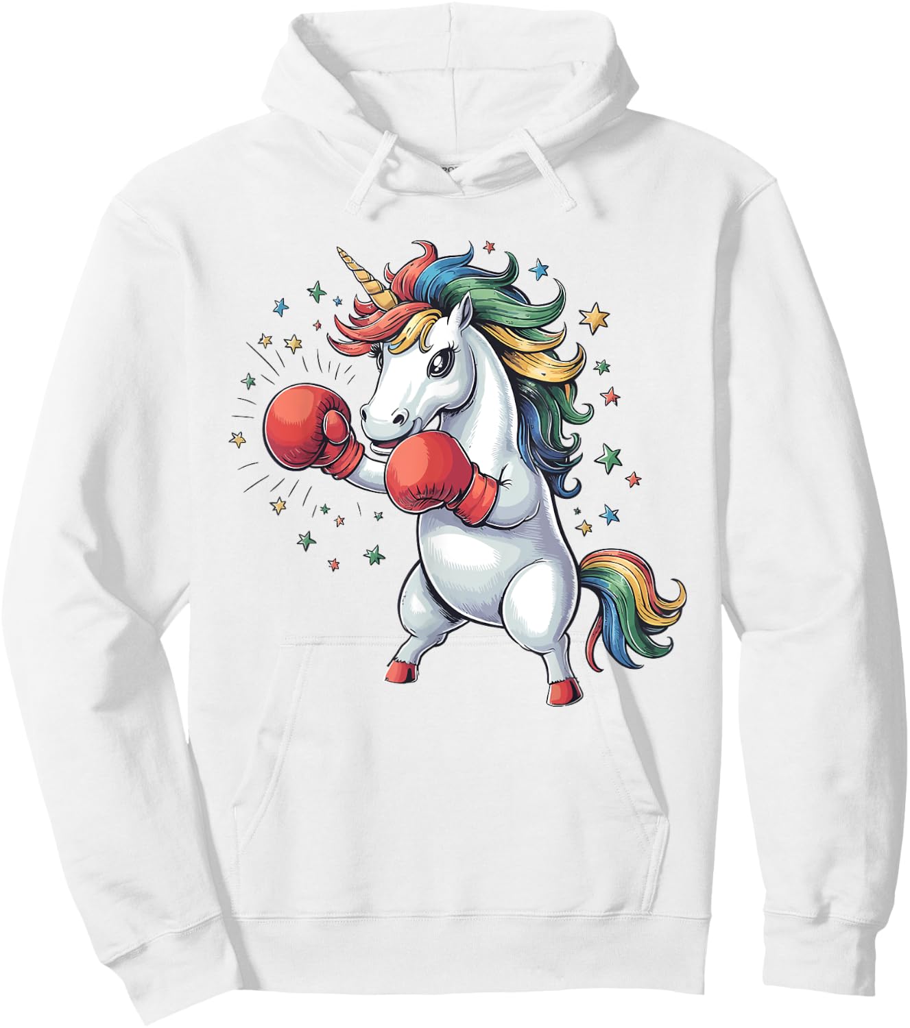 Boxing Unicorn with Gloves Kids Adults Fighting Kickboxing Hoodie - Hoodie | White