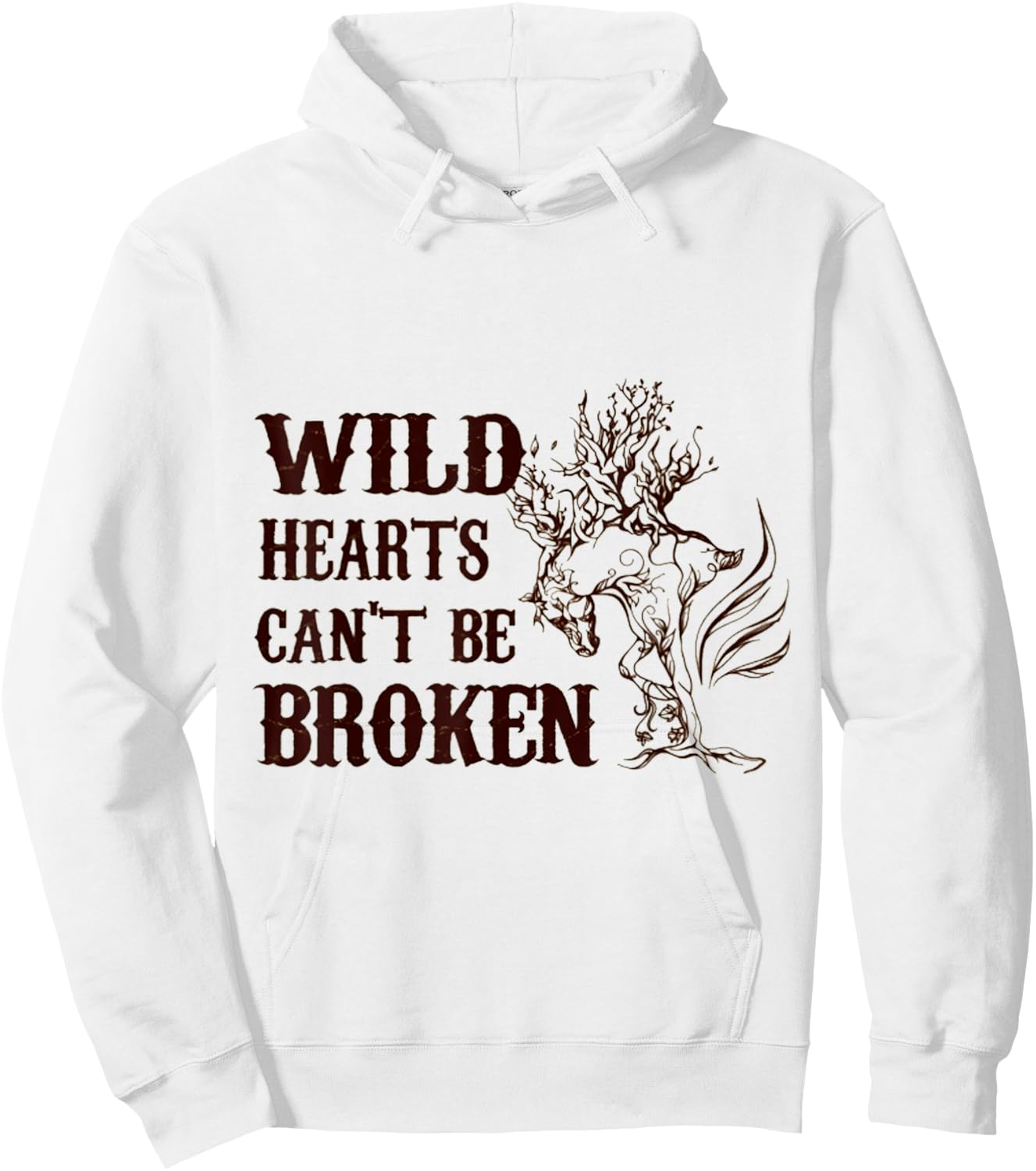 Horse Wild Hearts Can't Be Broken Hoodie - Hoodie | White