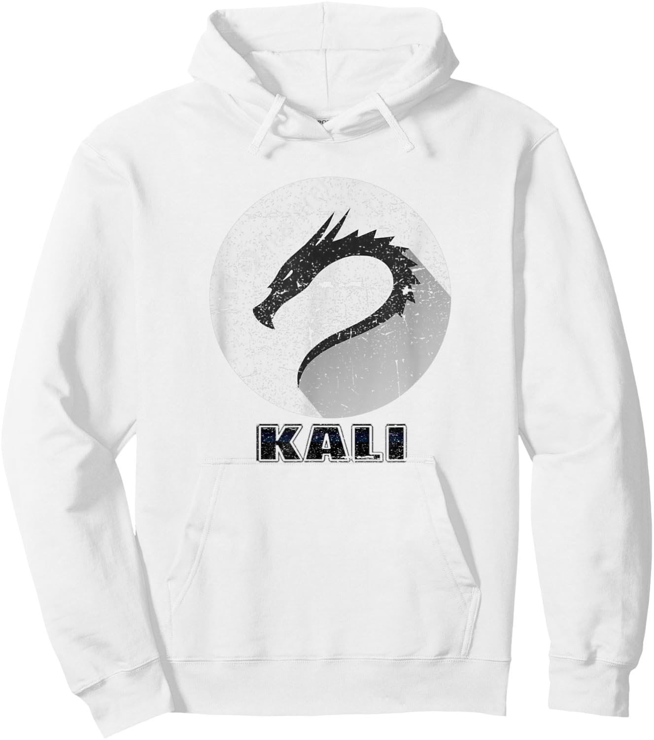 Kali Linux Scratched tagline Dragon logo Open Source Os Hoodie - Hoodie | White