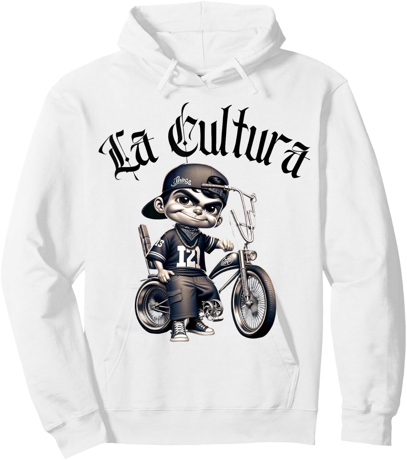 Chicano Mexican Hispanic Bike Show Lowrider Bike La Cultura Hoodie - Hoodie | White