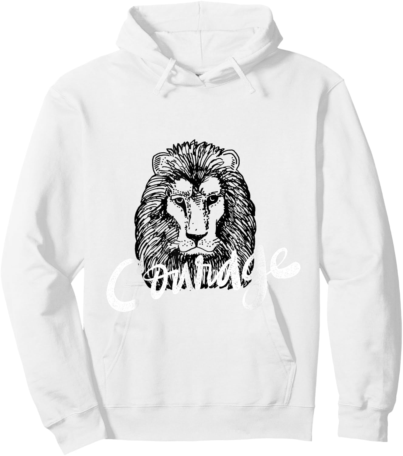 Lion Head Courage Hoodie - Hoodie | White