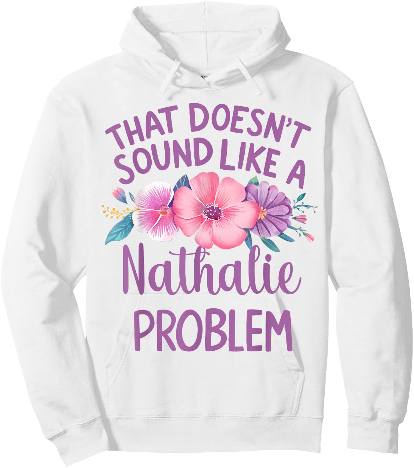 NATHALIE Personalized Cute Flower Girls NATHALIE Name Hoodie - Hoodie | White