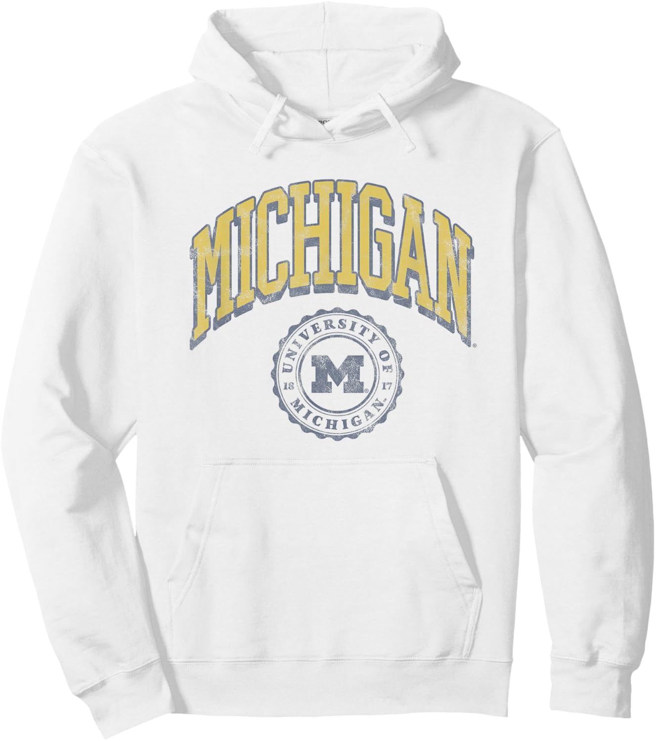 University of Michigan Wolverines U of M Classic Seal Hoodie - Hoodie | White