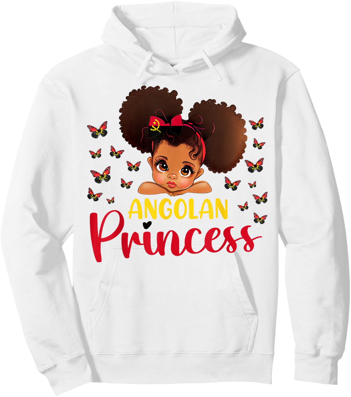 Angolan Princess Angola for Black Girls Kids Hoodie - Hoodie | White