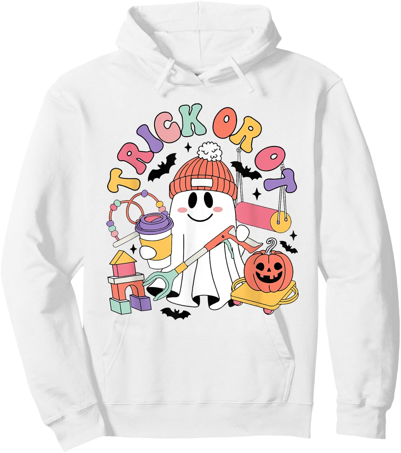 Trick Or OT Occupational Therapist Ghost Halloween Women Men Hoodie - Hoodie | White