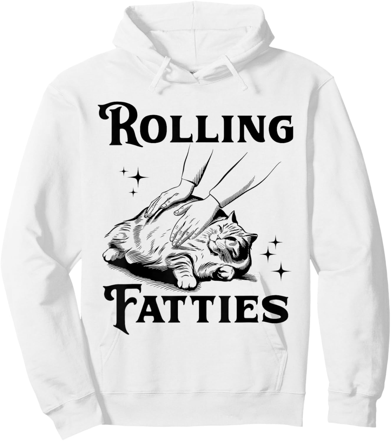 Rolling Fatties Funny Cat Lover & Hoodie - Hoodie | White