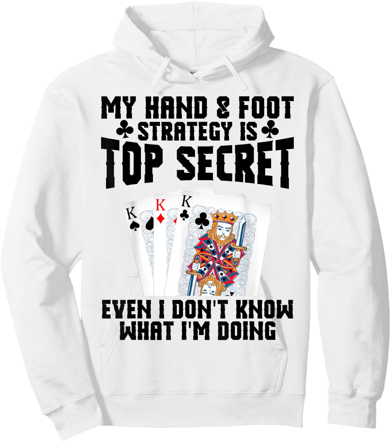 Hand&Foot Score Queen Card Game Set Player Hand and Foot Hoodie - Hoodie | White