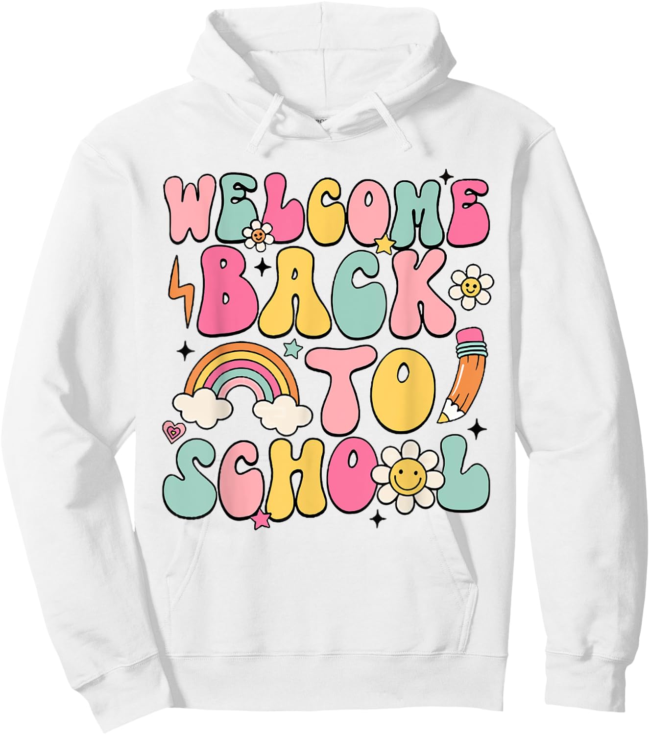 Retro Welcome Back to School Teacher Appreciation Boys Girls Hoodie - Hoodie | White
