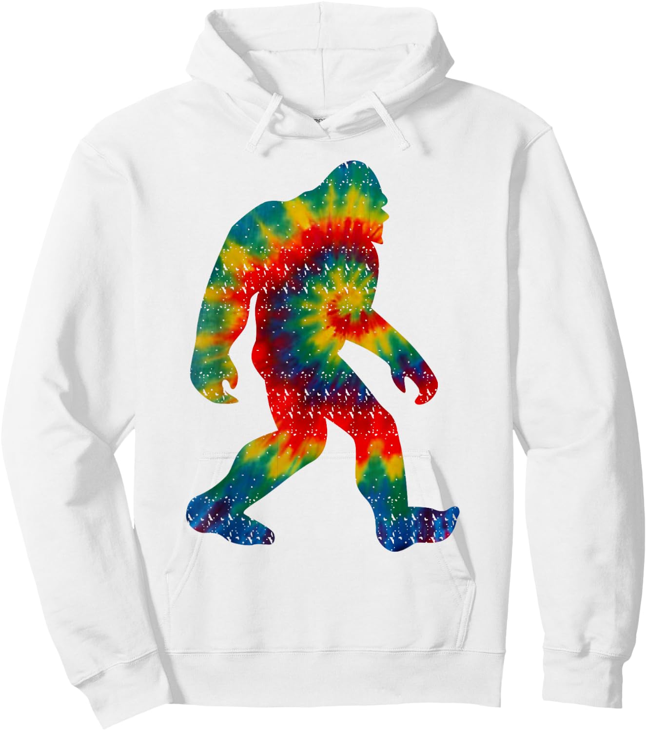 Tie Dye Bigfoot Shirt | Cute Distressed Upright Ape Gift Hoodie - Hoodie | White