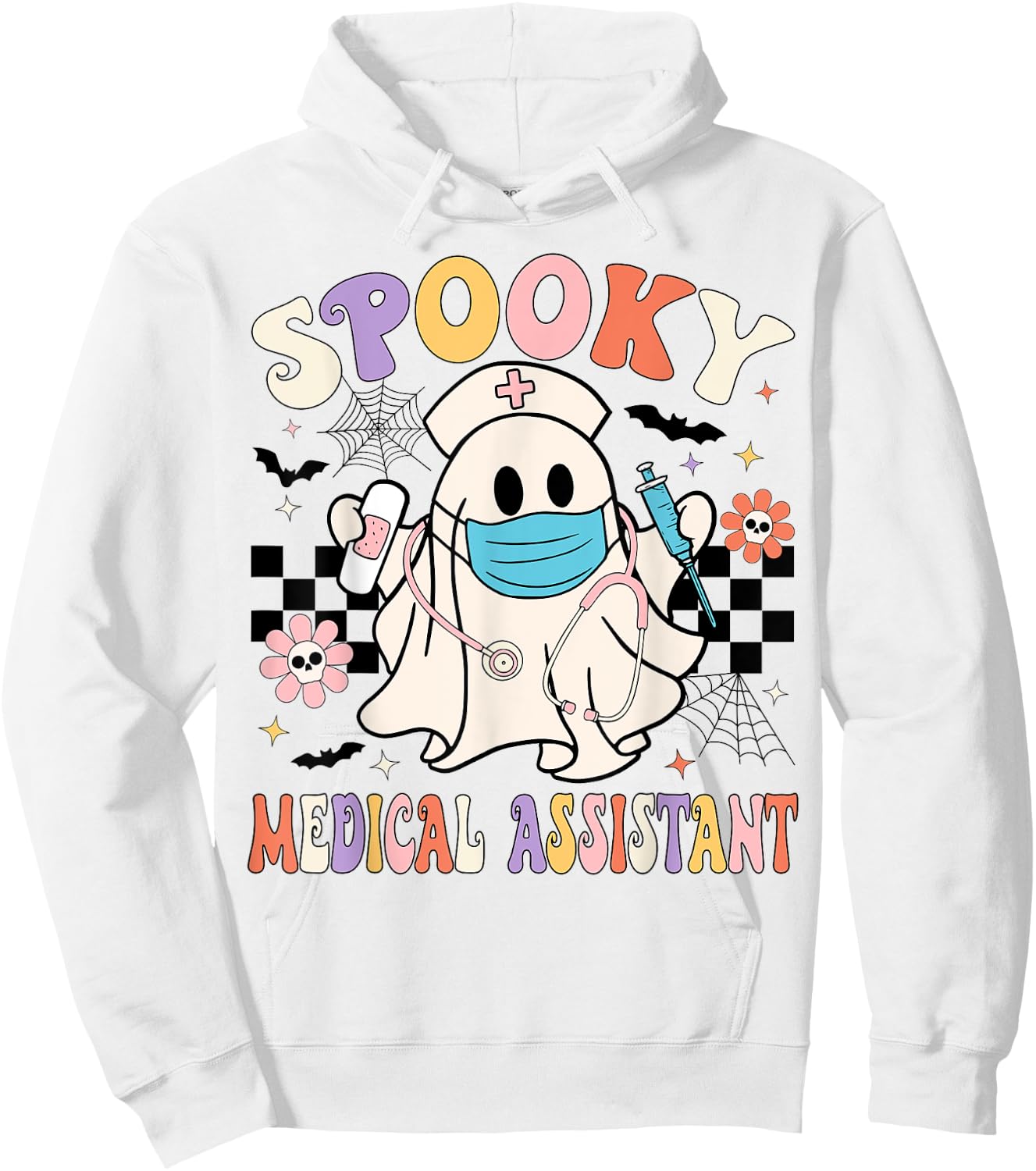 Spooky Medical Assistant Ghost Medical Assistant Halloween Hoodie - Hoodie | White