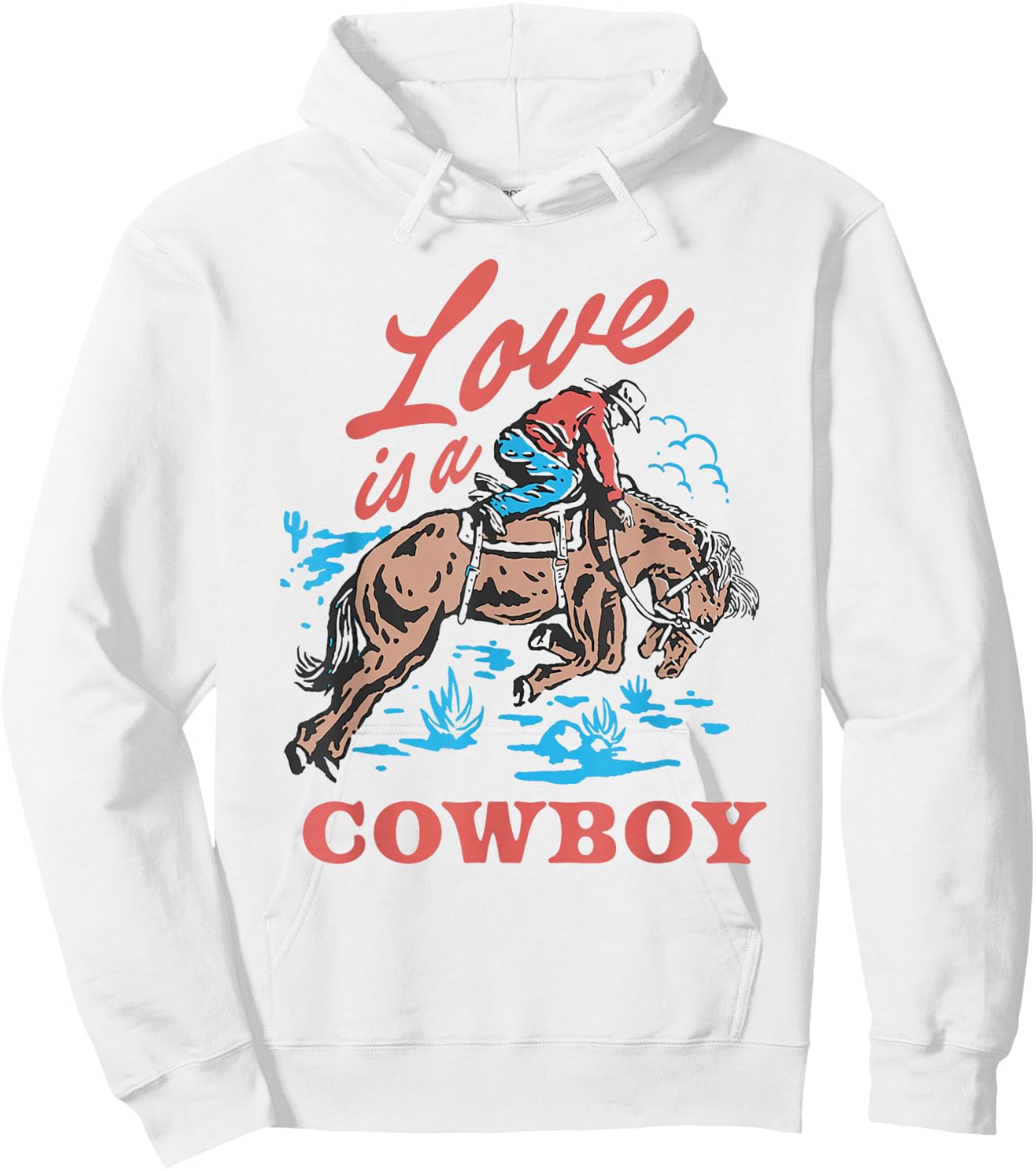 Love is a Cowboy Hoodie - Hoodie | White