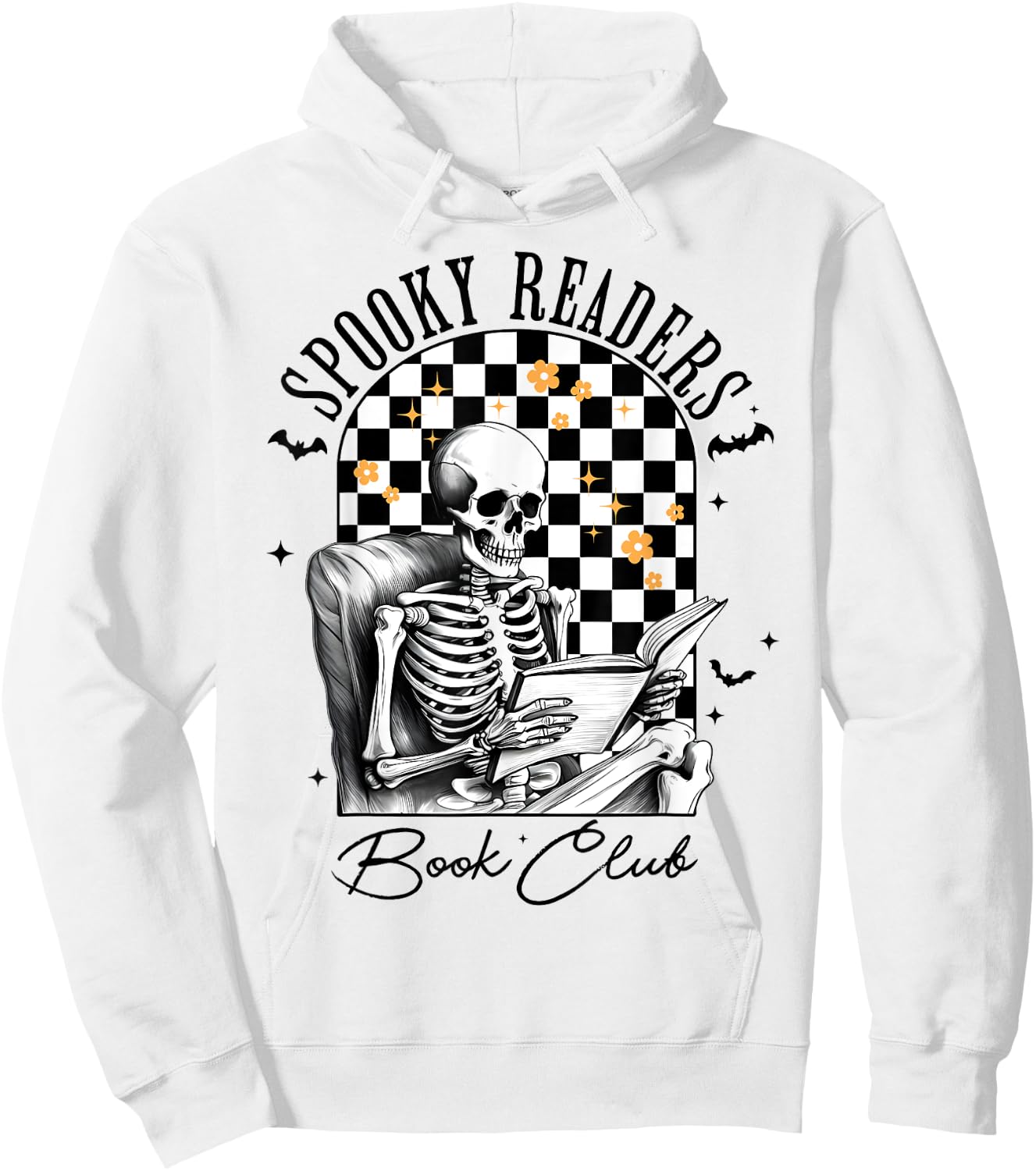 Groovy Spooky Readers Book Club Skeleton Book Lovers Bookish Hoodie - Hoodie | White
